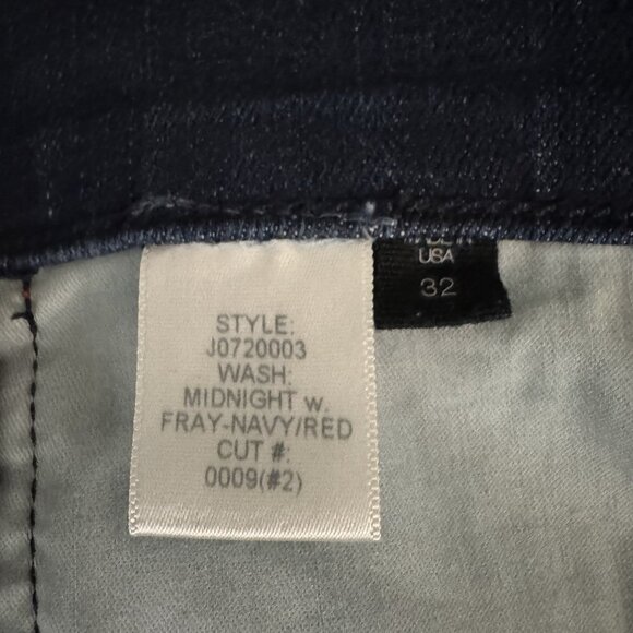 VERONICA BEARD Women’s Carolyn Baby Boot Jeans Size 32 Button Fly Red Striped - Picture 7 of 7